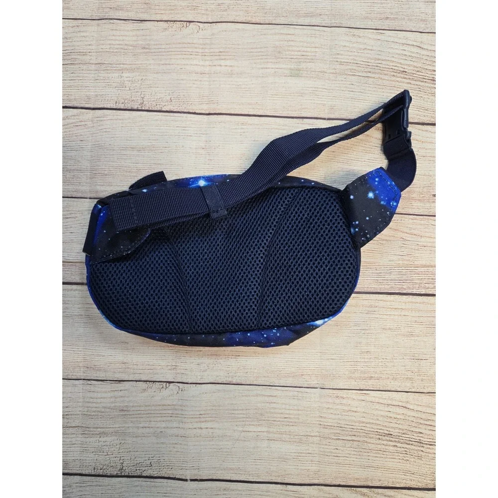 Lands' End Kid's Fanny Pack Belt Bag Compartments Nylon Adjustable Blue Galaxy